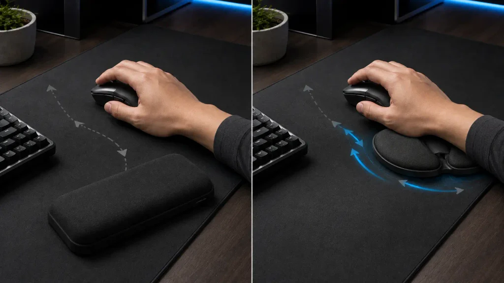 BadSeed Tech Carpio vs traditional fixed wrist rest