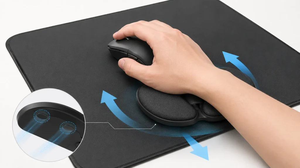 How BadSeed Tech Carpio moves with the hand while using a mouse